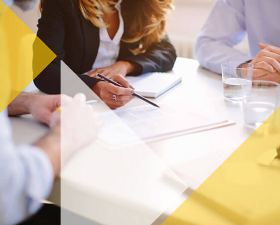 title-agent_image Business professionals meeting about loan documents