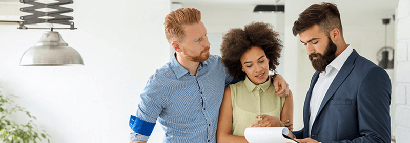 Realtor showing home to couple