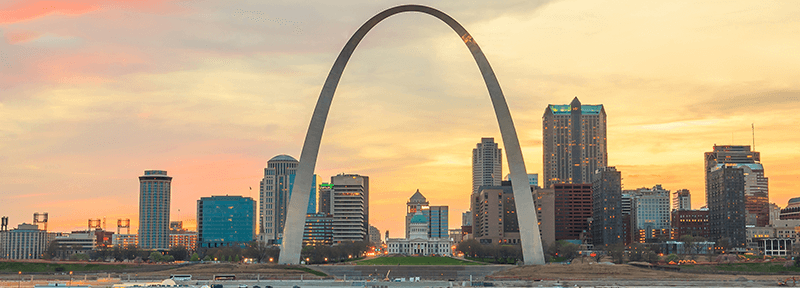St. Louis Gateway Arch at sunset