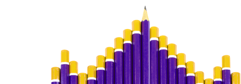 Pencils representing bar graph data