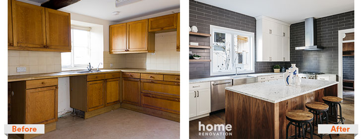 Before and after kitchen | Guild Mortgage