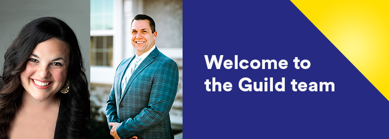 guild-mortgage-adds-experienced-team-in-kansas Graphic with headshots of new loan officers James Finch and Hannah Cartwright, and inset text "Welcome to the Guild team"