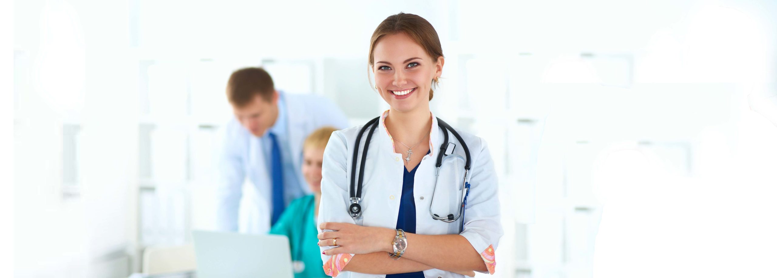 Smiling female doctor in hospital