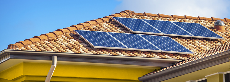 Solar panels on home roof