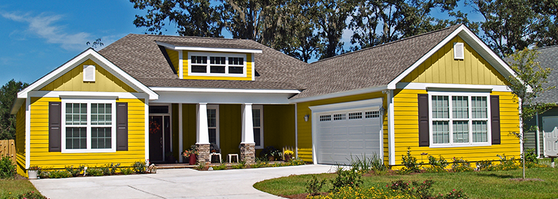 An image of a yellow house.