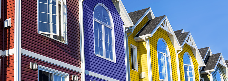 A row of homes side by side