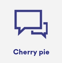 Text bubbles with inset text 'Cherry pie'