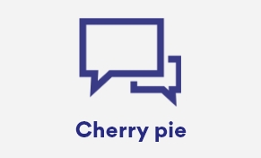 Text bubbles with inset text 'Cherry pie'