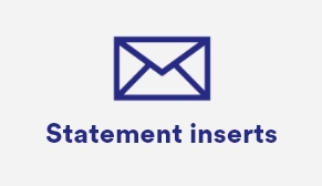 Envelope icon with inset text 'Statement inserts'