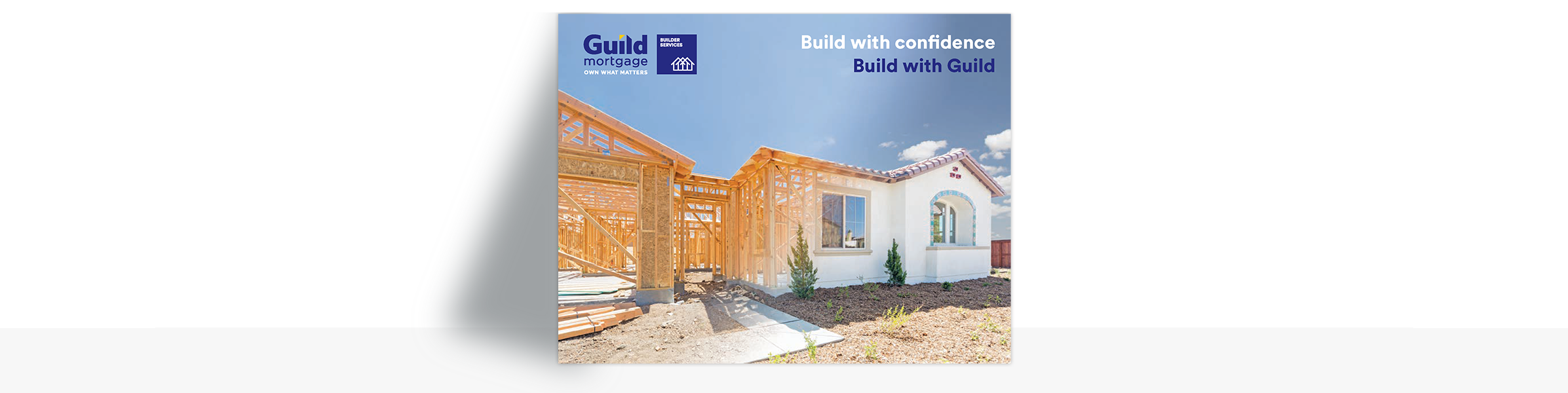 Builder brochure leaning on wall