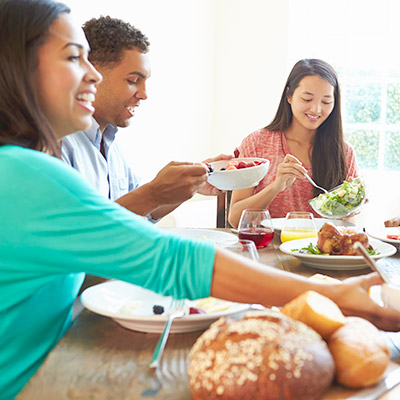 Group of people eating