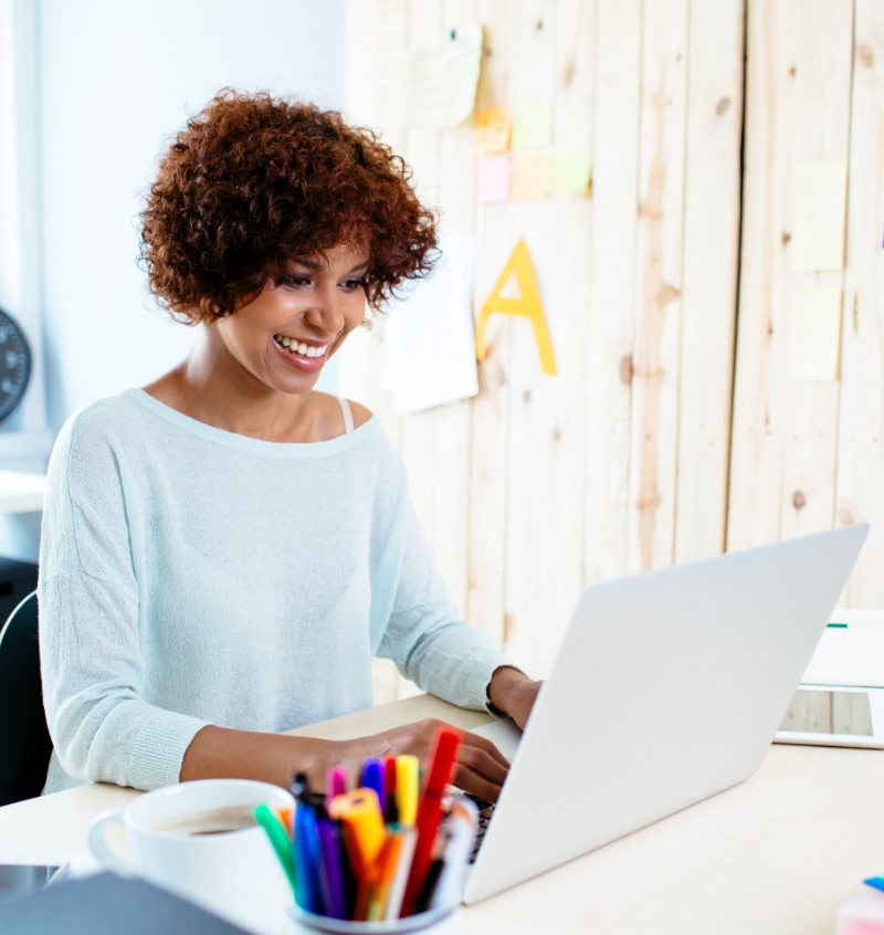 Working woman at desk in office