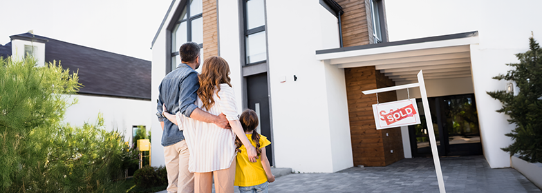 Family looking at home for sale